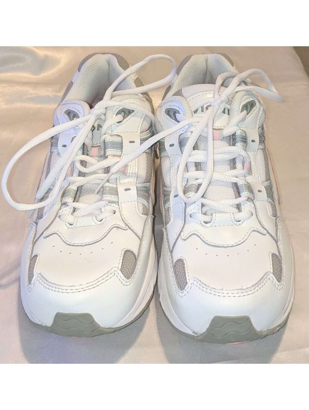 VIONIC Women's 23Walk White/Pink Leather Orthopedic Sneakers Shoes Size 11 EUC - Picture 3 of 8